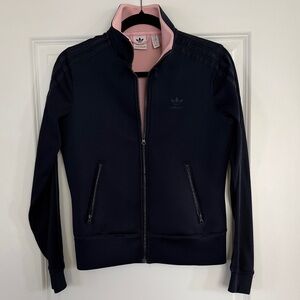 Adidas Navy and Pink Zip-Up Jacket